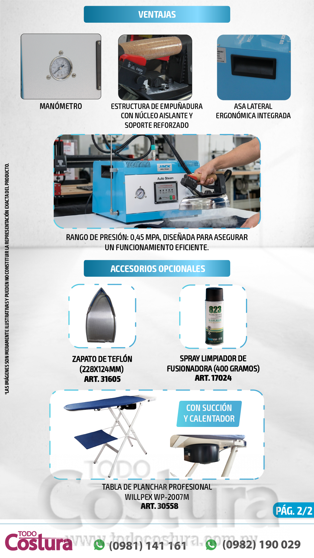 PLANCHA A VAPOR (CON CALDERA) JACK AUTO STEAM 1 815163